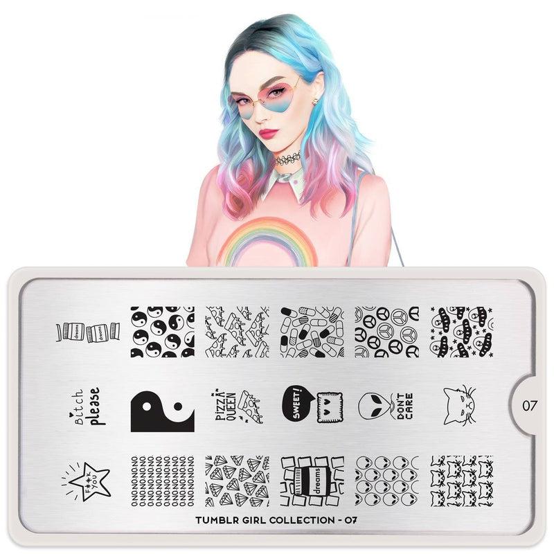 Tumblr Girl 07-Stamping Nail Art Stencils-[stencil]-[manicure]-[image-plate]-MoYou London