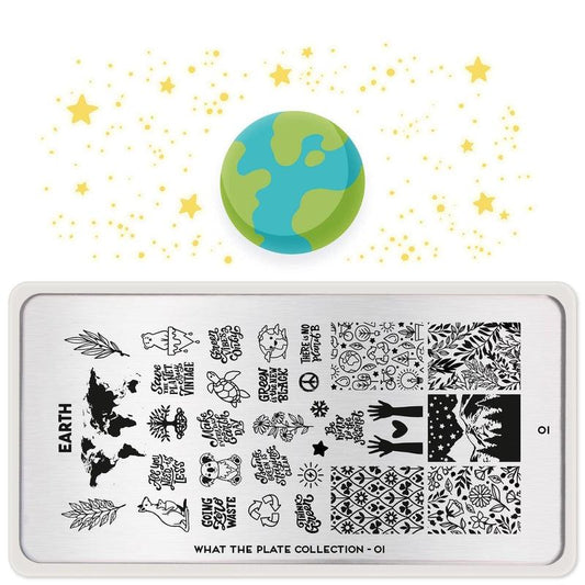 What the Plate 01 - Earth Day-Stamping Nail Art Stencils-[stencil]-[manicure]-[image-plate]-MoYou London